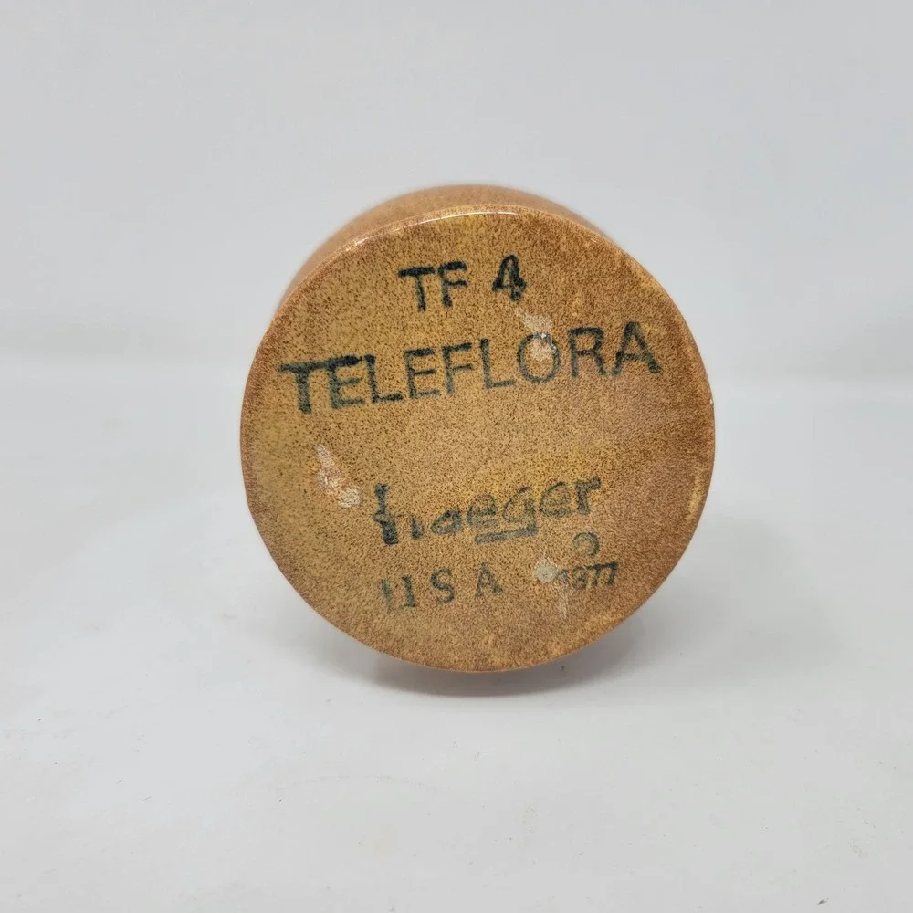 Haeger Teleflora‎ TF 4 Speckled Tan Ceramic Bud Vase USA 1977 MCM 8.25